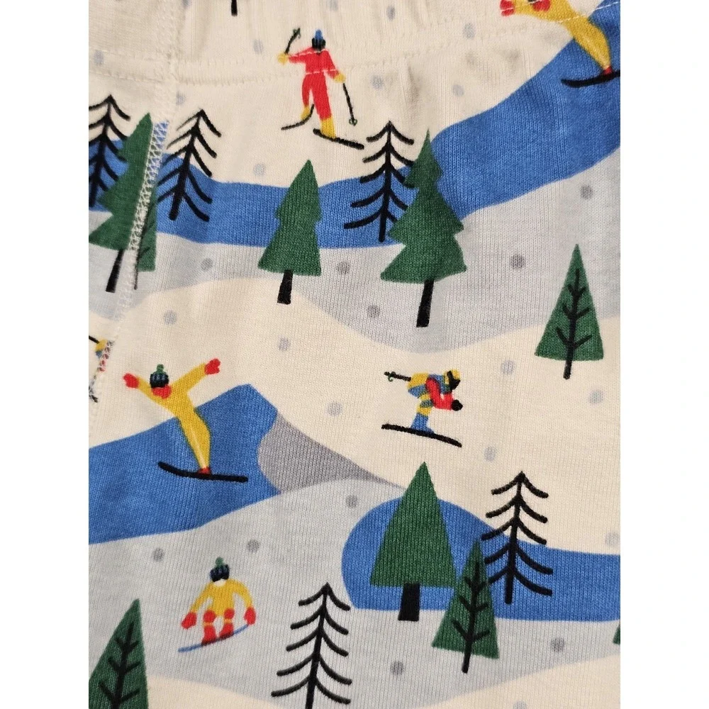 Hanna Andersson Kids Pajama Set 8 Organic Cotton Ski Winter‎ Print Long Sleeve
